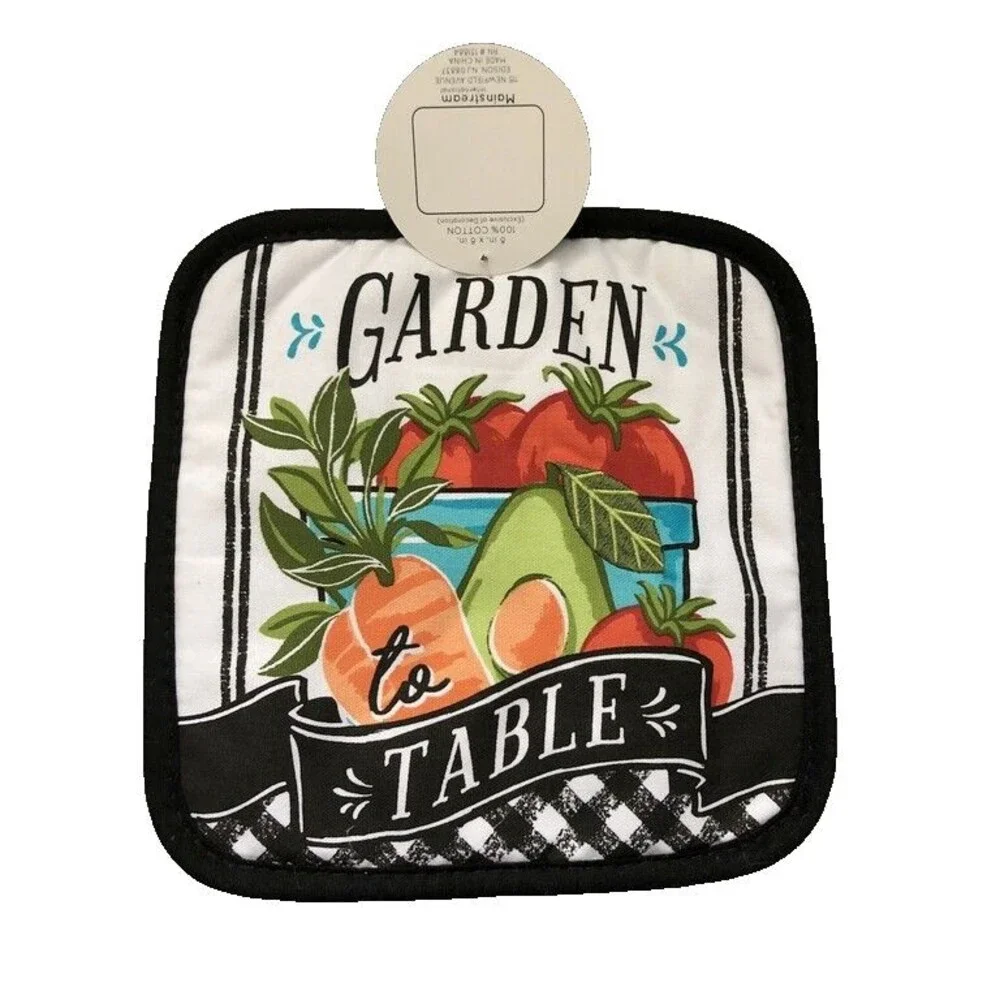 Vegetable Garden Set of 5 Kitchen Drying Mat Dish Towels Oven Mitt Potholder